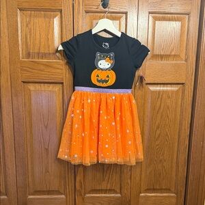 Hello Kitty Sanrio Black and Orange Cat Pumpkin Costume Dress